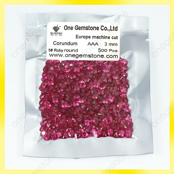 

round cut 5 ruby color 3mm artificial loose gemstones 500 pieces2586523, Black
