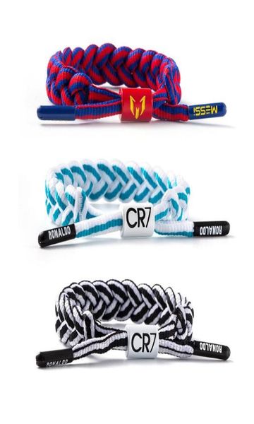 

100 handmade braided woven football sport shoelace bracelet c romeo star fan bracelets your styles8861735, Golden;silver