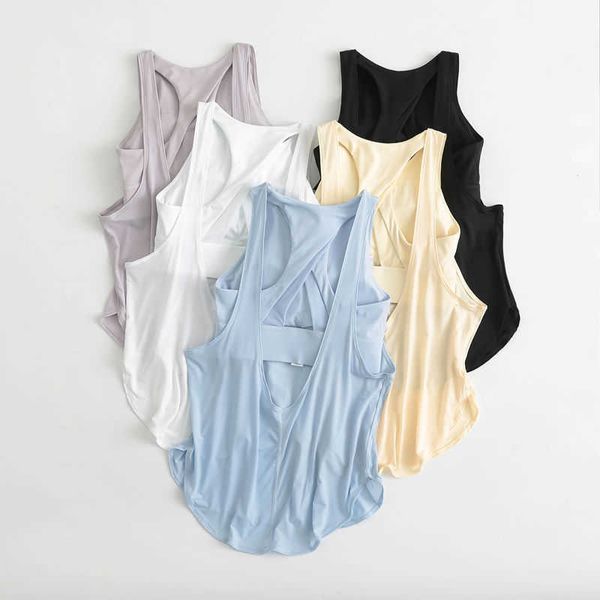

versatile yoga suit vest with chest pad for women 2-in-1 shockproof underwear fitness loose back sports 4fv