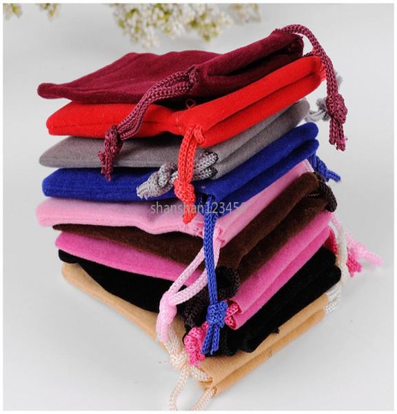 

soft jewelry bag velvet pouches drawstring bags for jewellery gift cosmetics packaging black red 5x7 7x9cm 8x10 10x15 10x204920816, Pink;blue