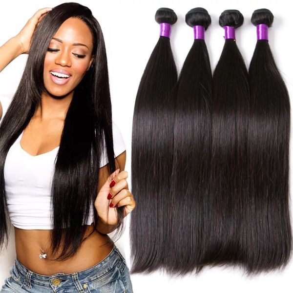 

wholesale 8 tp 30inch mink brazilian silky straight human hair bundles natural color unprocessed remy human hair weave double weft ing, Black
