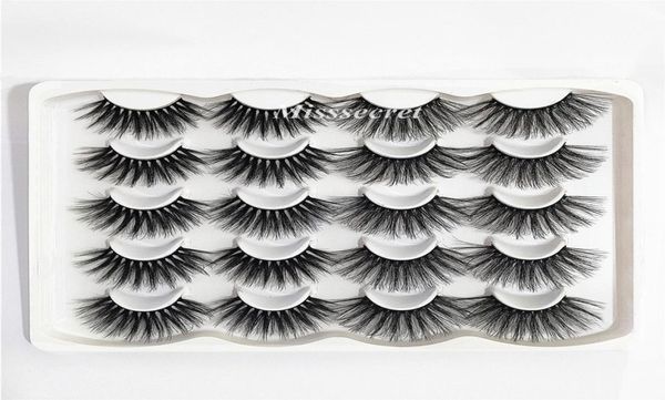 

10 pairs 25mm false eyelashes fluffy fake 3d mink eyelashes faux 5d mink lashes natural thick curl eyelash extension makeup7675988