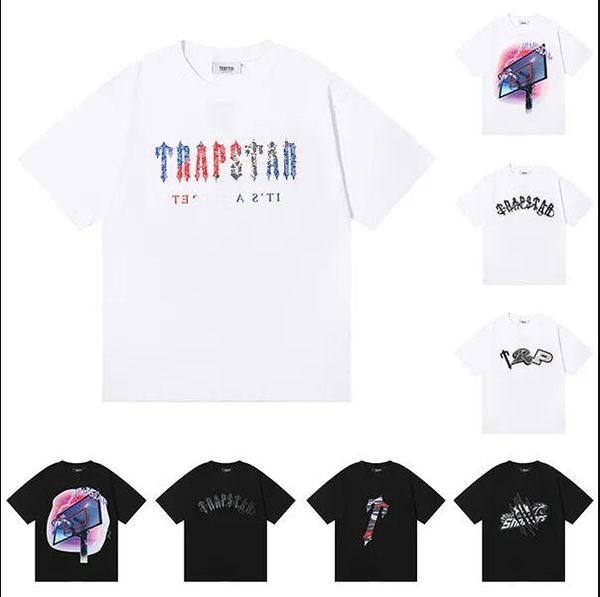 

40 styles mens womens designers t shirts fashion man t shirt trapstar women tees short sleeve luxe tshirts size s-xl, White;black