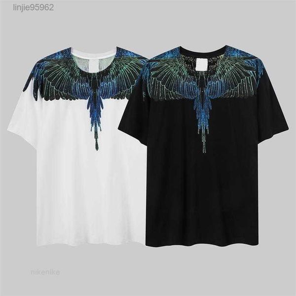 

t-shirts european and american men's tide brand color lightning wings short sleeve men women the same couple outfit half, White;black