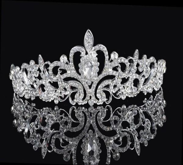 

shining beaded crystals wedding crowns 2016 bridal crystal veil tiara crown headband hair accessories party wedding tiara8945181, Silver