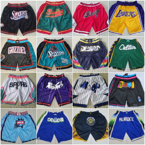 

men team basketball shorts just don short with pockets zipper baseball football sport wear casual pant gym beach sweatpants justdon hip pop