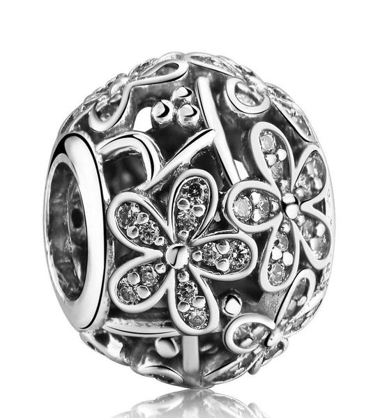 

daisy meadow charms bead authentic 925 sterlingsilverjewelry pave clear crystal flower beads diy bracelets elegant jewelry acces2635876, Black