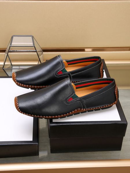 

bean shoes men dress shoes oxfords flats genuine leather shoes luxury destin loafers low heel wedding party luxury mens with box 38-46, Black