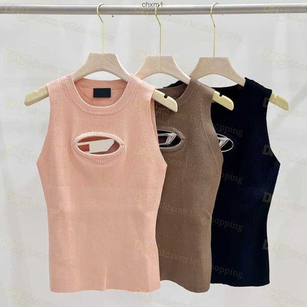 

cropped knit tank designer diesel t-shirt hollow out tee womens knits women sleeveless yoga summer tees vests8v1l8v1l, White