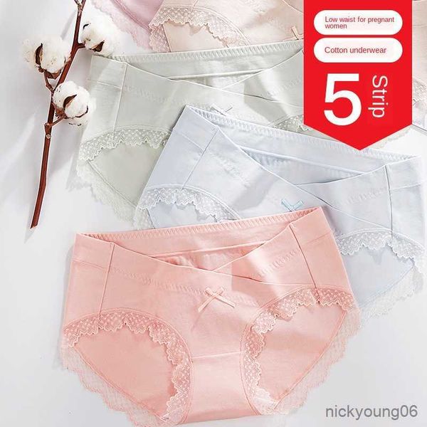 

maternity intimates pregnant women underwear abdomen supporting cotton breathable shorts before and after childbirth large size, White