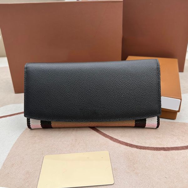 

house plaid leather long purse change bag original fabric gold hardware accessories card pack designer handbags gilt letter, Red;black