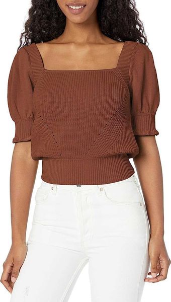 

womens square neck cable knit pullover sweater, White