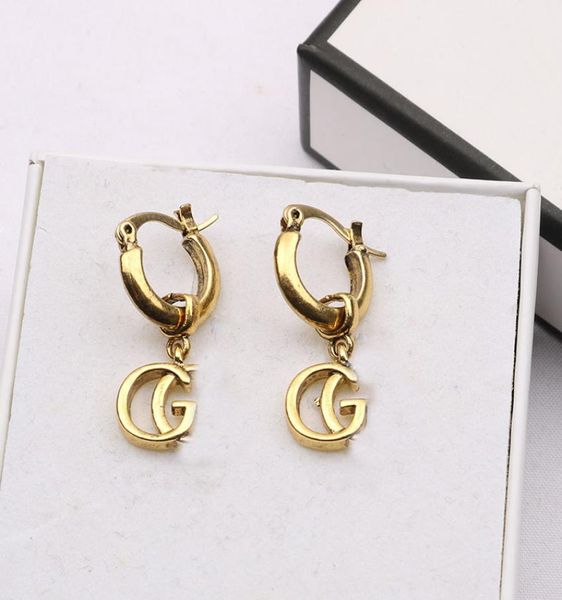 

classic 18k gold plated 925 silver luxury brand designers double letters g stud geometric famous women crystal rhinestone pearl ea2362536, Golden;silver