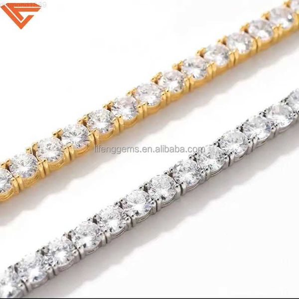 

moissanite cluste diamond 4mm 16/18/20/22/24 inches moissanite tennis chain, Silver