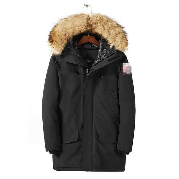 

design new mens special winter jacket down to keep warm hooded trench coat ioxo, Black