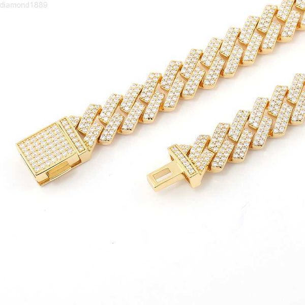 

fashion jewelry bracelets s925 silver custom length hip hop style 12mm moissanite cuban chain bracelet for gift