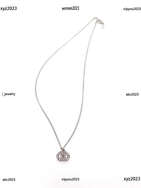 

designer women necklace diamond logo pendant jewelry fashion simplicity pendant necklaces #including brand box new arrival, Silver