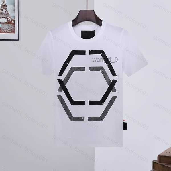 

phillip plain designer pp skull diamond t shirt short sleeve dollar brown bear brand tee o-neck skulls tshirt tees 07 6 b8lj, White;black