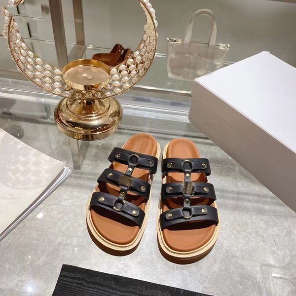 

slippers tippi designer triomphe slippers woman sandals arc de pantoufle imported leather slides real cowhide bottom casual gladiator metal, Black