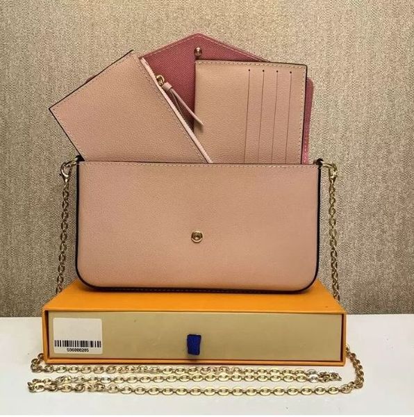 

3pcs set women classic luxury designer handbag pochette felicie bag genuine leather shoulder clutch tote messenger purse crossbody bag