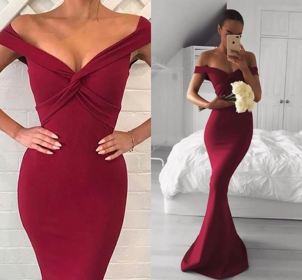 

burgundy off shoulder long mermaid bridesmaid dresses women formal occasion evening party gowns maid of honor plus size aso ebi trumpet wedd, White;pink
