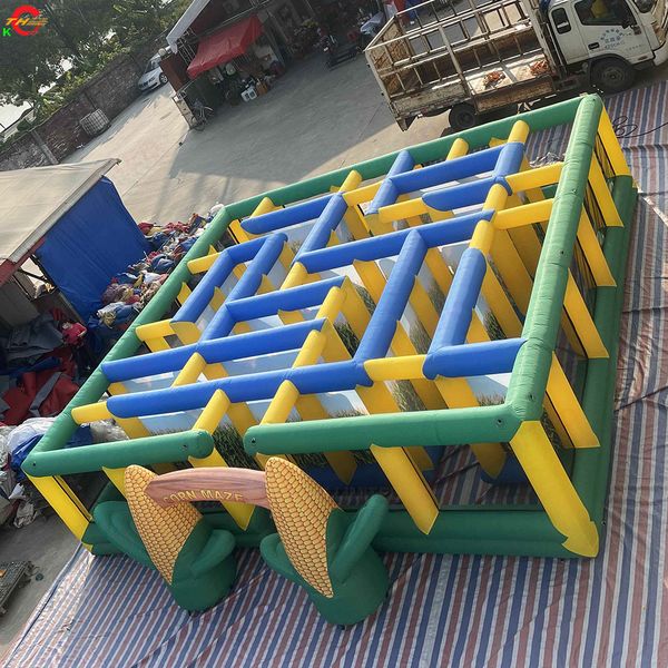 

outdoor activities 9x9x2mh (29.5x29.5x6.5fth) commercial giant inflatable maze tag arena corn farm tourism sport games for sale