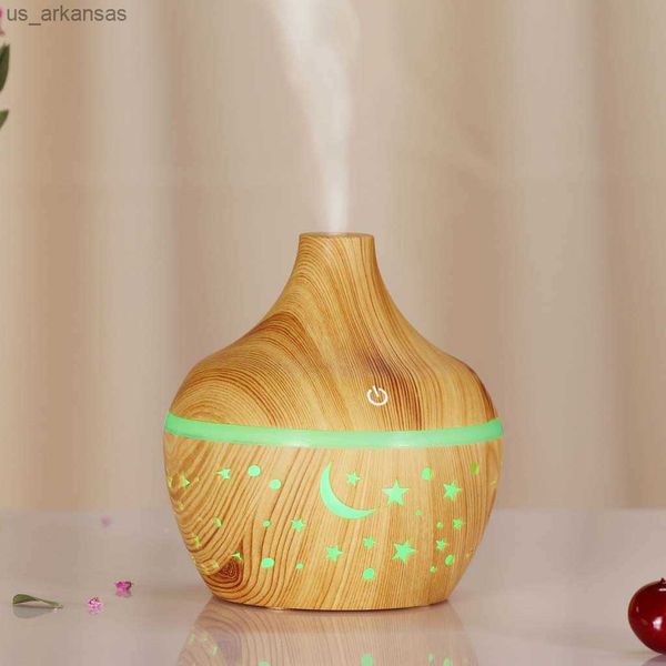 

aroma essential oil large amount diffuser ultrasonic air humidifier with wood grain led lights for office home reed diffuser set l230523