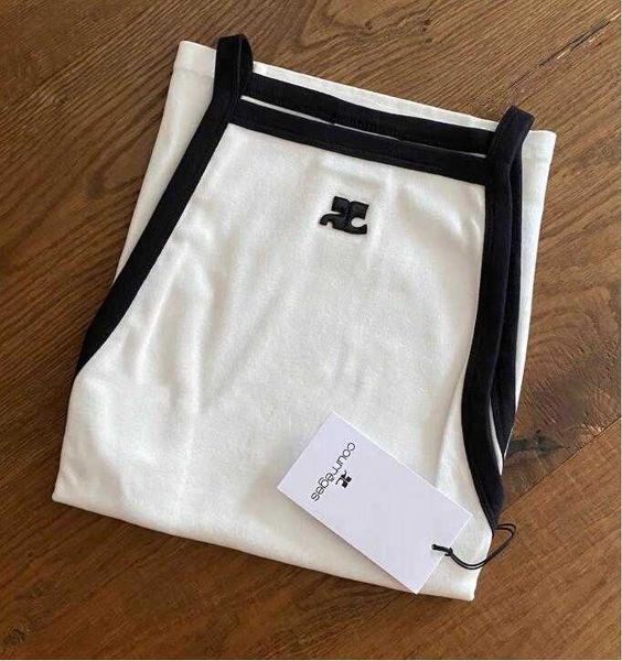 

courreges women's tanks camis candy color sleeveless tank vest, White