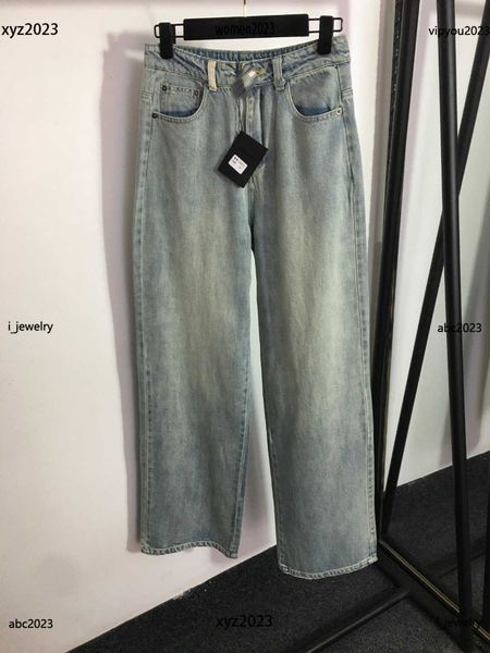 

luxury designer women pants wide leg denim pants tassel patchwork back pocket denim trousers #multiple product, Blue