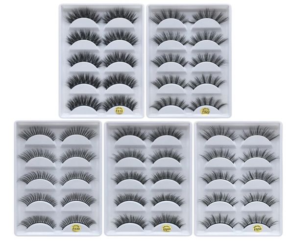 

3d mink eyelashes 5 pairs handmade nature long fake eye lashes makeup thick crisscross full strip lashes false eyelashes dhl5207689