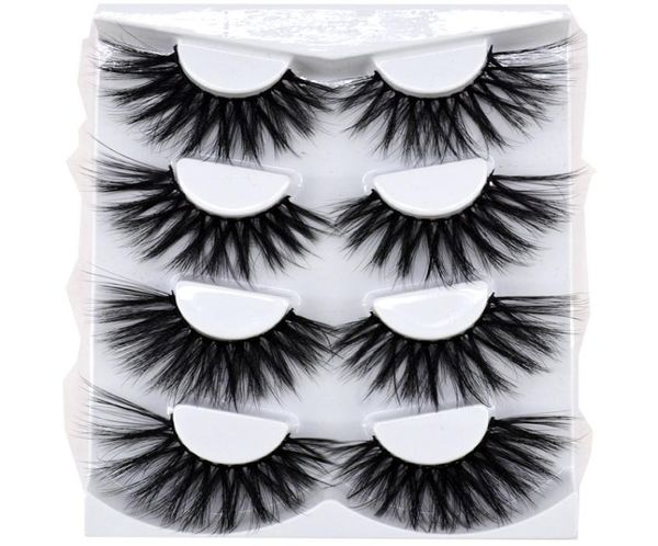 

new 4 pairs 3d mink lashes 25mm natural false eyelashes dramatic volume fake lashes makeup eyelash extension silk eyelashes mdr068964518