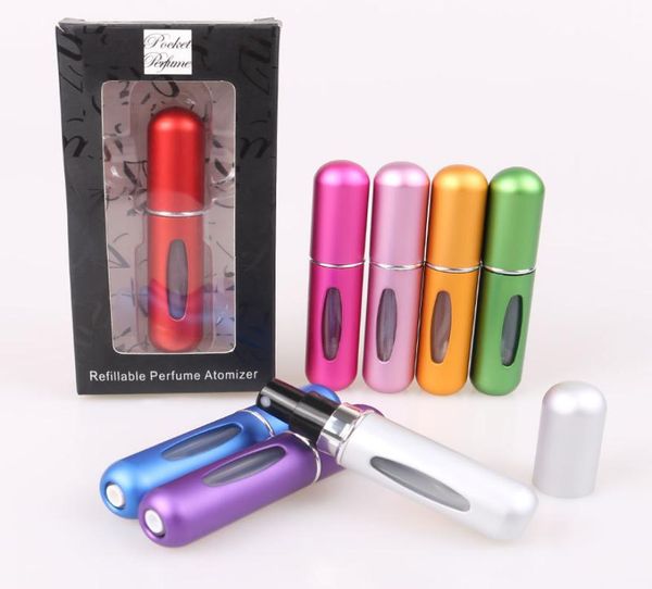 

5ml refillable perfume bottle aluminum perfume atomizer spray for travel container women cosmetic makeup tool9063790