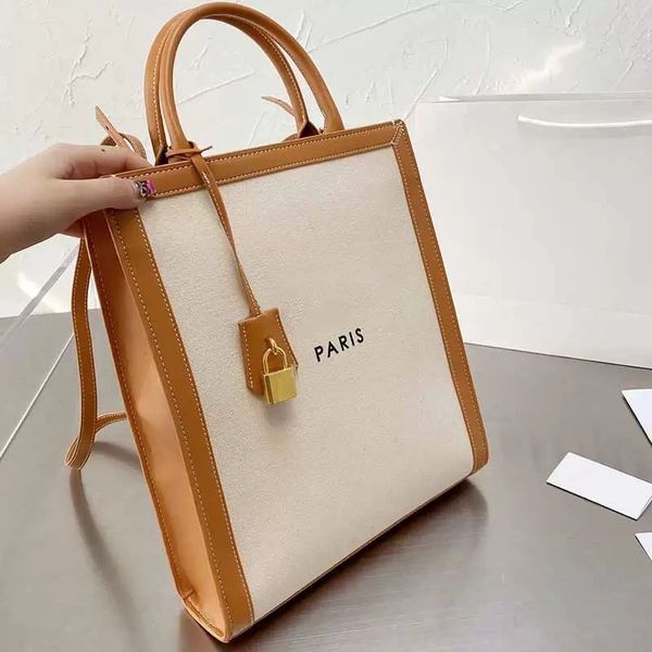 

2023 vertical hand bag handle totes shoulder crossbody bags woman handbag purse canvas genuine leather patchwork fashion letter printed hand, Black;red