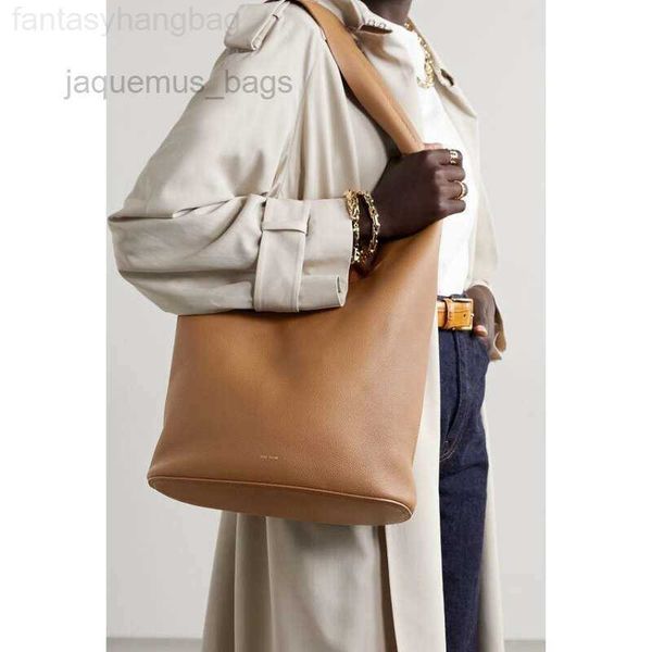 

the row designer bags leather evening bags solid color cowhide contracted large capacity litchi grain single shoulder bucket classic tote ba