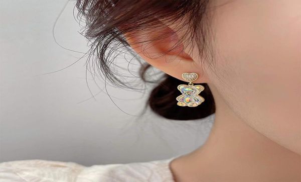 

new designed korean ins style cute bear love stud earrings female 2022 new trendy fashion allmatch temperament earrings6387602, Golden;silver