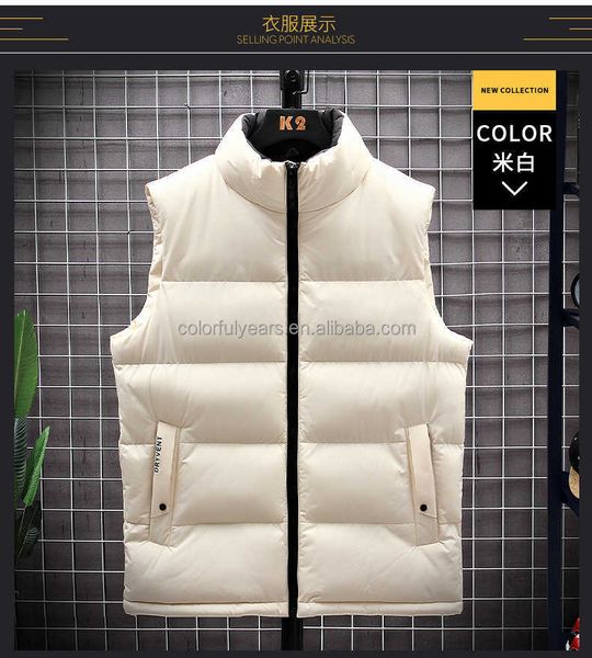 

custom down sleeveless jacket men winter jackets for men plgd, Black