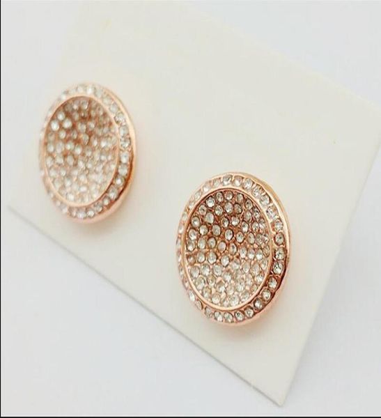 

new york stylist earrings pave diamonds round ear stud women fully jewelled earrings famous m jewelrie s 18659644470, Golden;silver