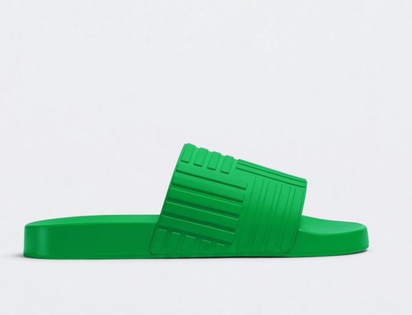 

latest designer slippers for men sandals fashion flat rubber slides summer beach slider mules, Black