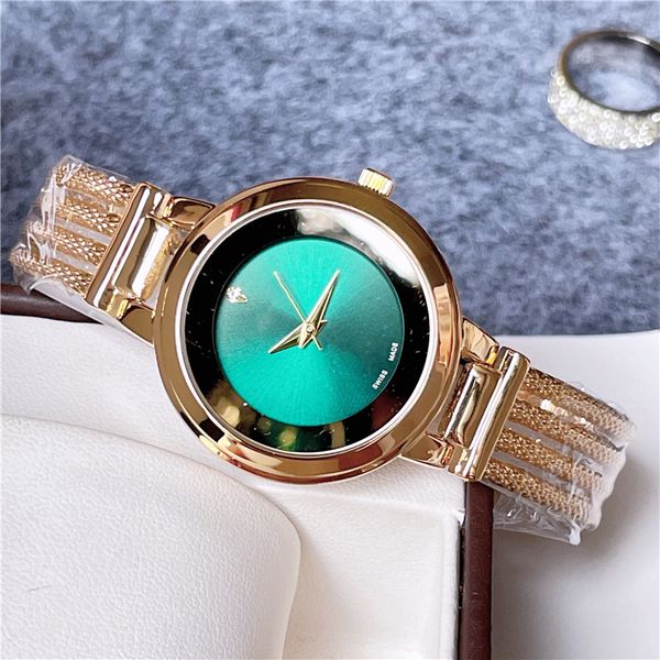 

fashion full brand wrist watches women girl ladies with luxury steel metal band quartz clock g156, Slivery;golden
