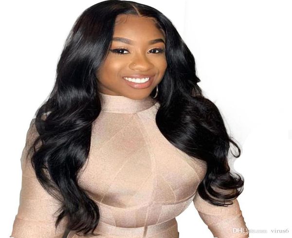 

360 lace front human hair wigs bleached knot lace frontal wig wet and wavy full lace wig with baby hair long remy7595732, Black