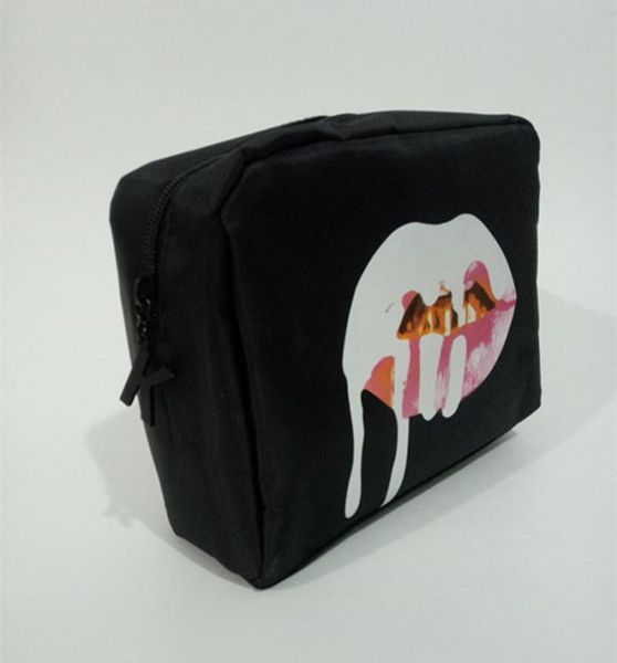 

promotion nylon solid black birthday makeup bag high grade silver sequins cosmetic toiletry large capacity hand waterproof st4681227