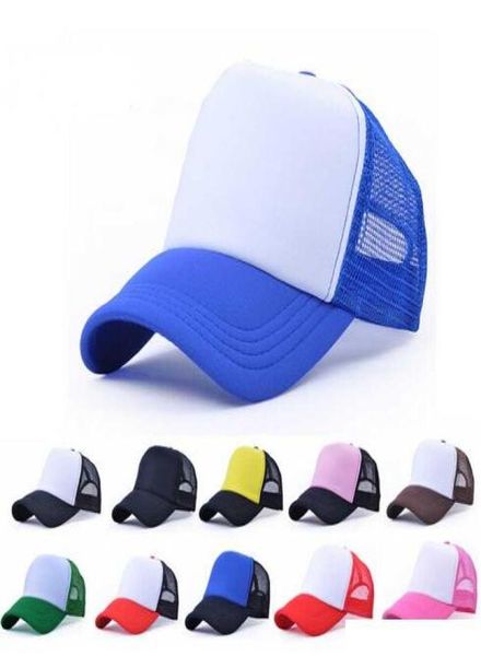 

children kids trucker cap mesh caps blank trucker hats snapback hats baseball hats peaked hat 19 colors moq 10 pcs4249818, Blue;gray