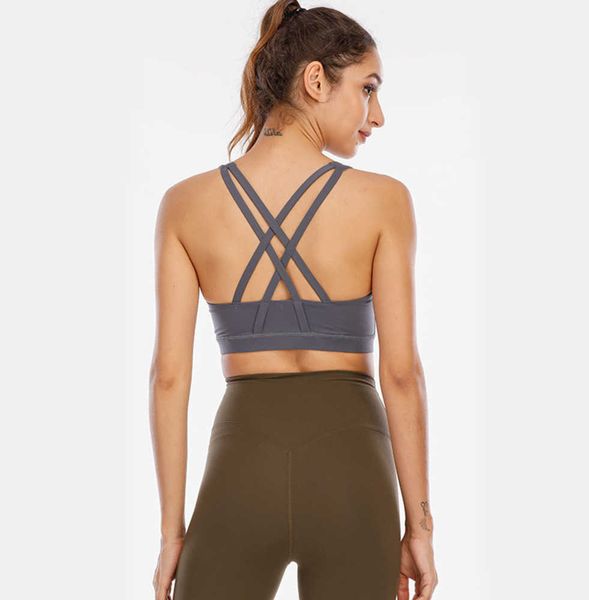 

ll-88 gym jog fitness bra sports designer luxury full cup fast dry breathable ll shockproof cross back push-ups lyoga bra thin appeal, Black;white