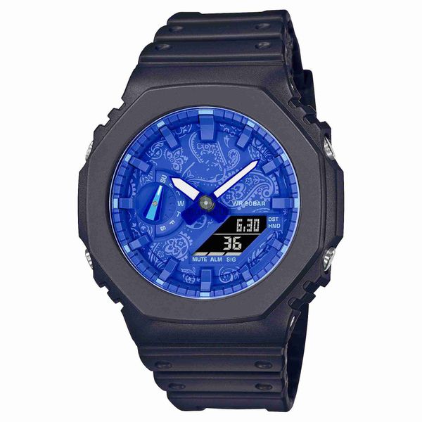 

other watches iced out watch 18 colors waterproof men's sports quartz 2100 watch full feature led automatic hand raise light world time, Slivery;black