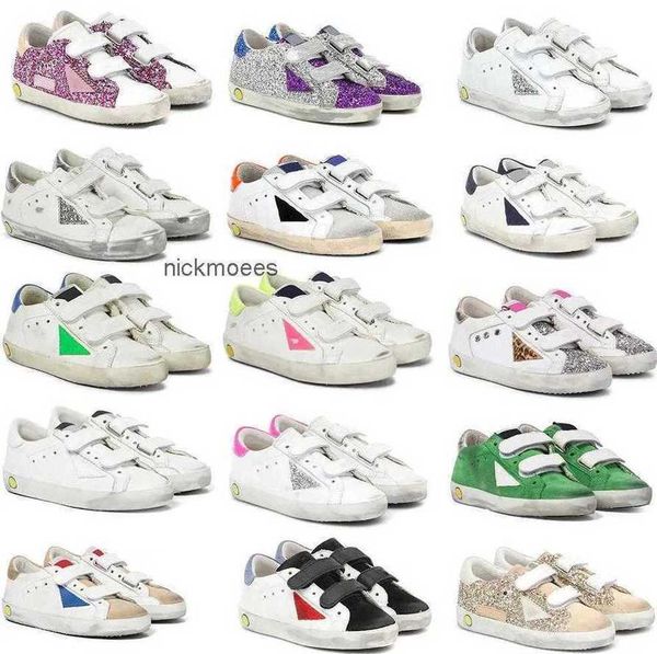 

shoes casual glitter ###sports 2023 white italy kids children's goldens shoes classic do-old dirty gooseitys size hook loop sneakers le, Black