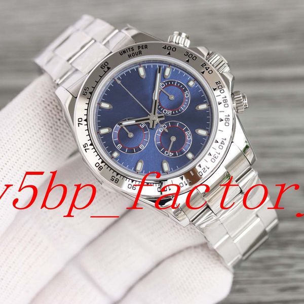 

vk quartz chronograph working watches men wristwatches 1165061 116500 16503 116509 40mm blue dial 316 stainless steel bracelet mens watch, Slivery;brown