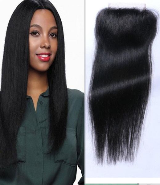 

354 brazilian malaysian indian peruvian vietnamese mongolian hair lace closure 820inch silk straight natural color human ha1771021, Black;brown