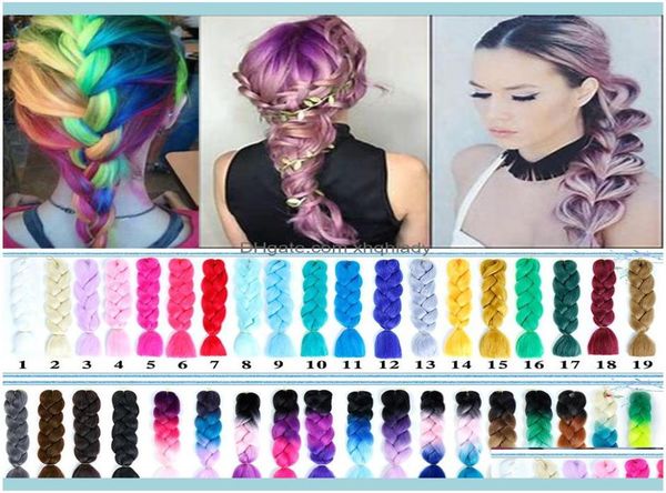 

products aessories tools aoosoo synthetic kanekalon extensions ombre braiding hair one piece 100gpack 24inch afro bulk jumbo cr1517567