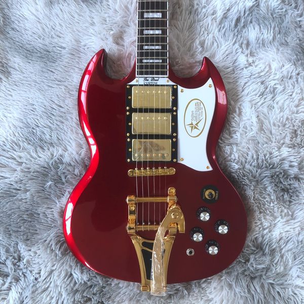 

red color sg guitar mahogany body electric guitar made in china beautiful and wonderful