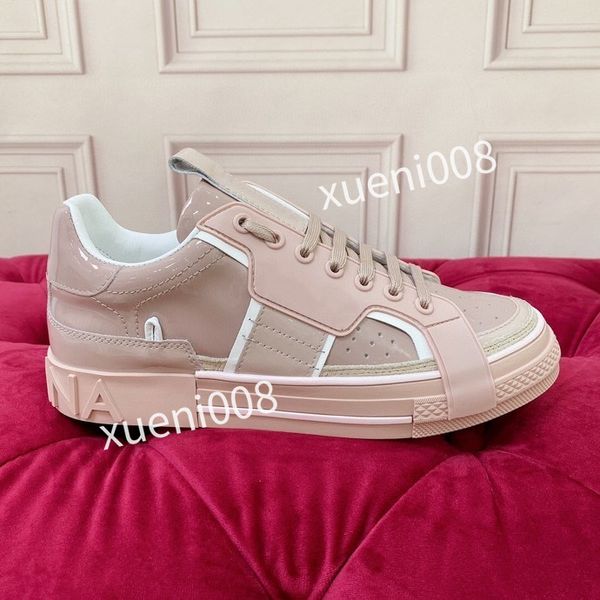 

new brand womens casual shoes leather lace-up sneaker fashion running trainers letters woman shoes flat printed gym sneakers, Red;white